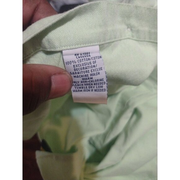 Ralph Lauren Men’s Classic Fit Long Sleeve Button Down Green Shirt 3XB Big - Picture 10 of 12